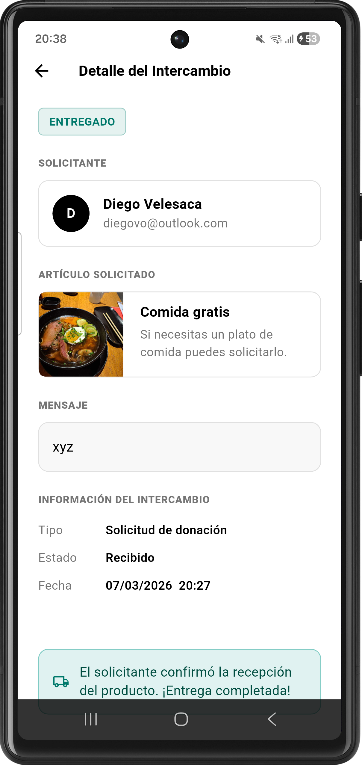 Detalle de intercambio